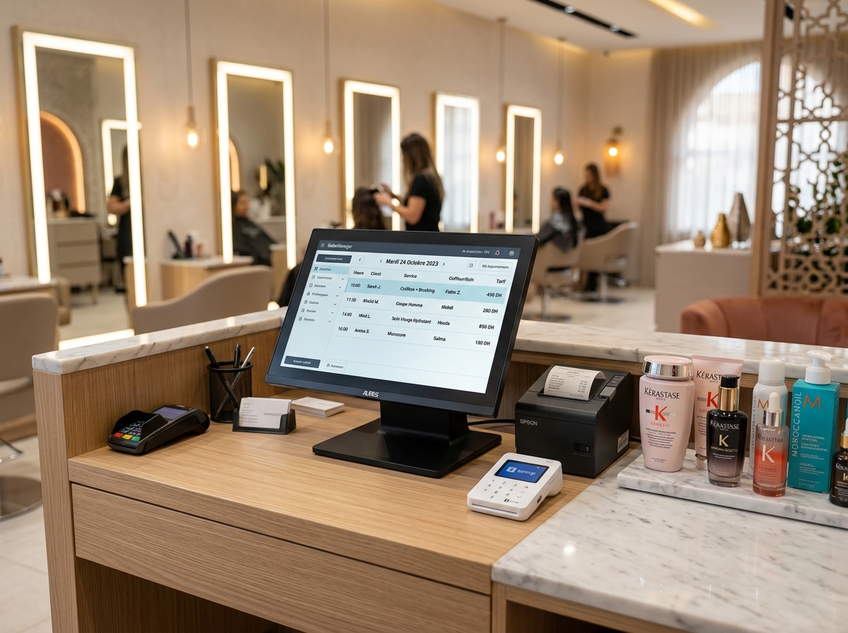 Gestion salon de beauté, coiffure et barbier Nova Caisse